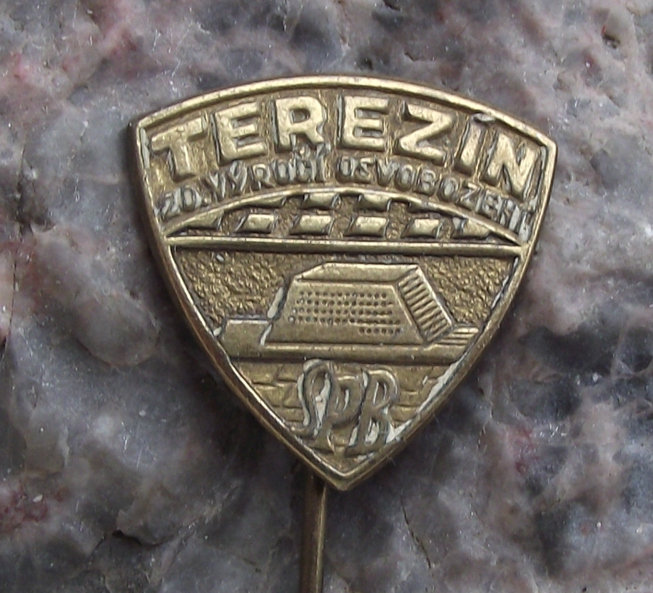 1965 Terezin Concentration Camp SPB 20th Anniversary Liberation Pin Badge