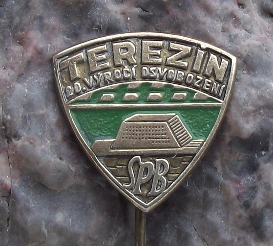 1965 Terezin Concentration Camp SPB 20th Anniversary Liberation Pin Badge