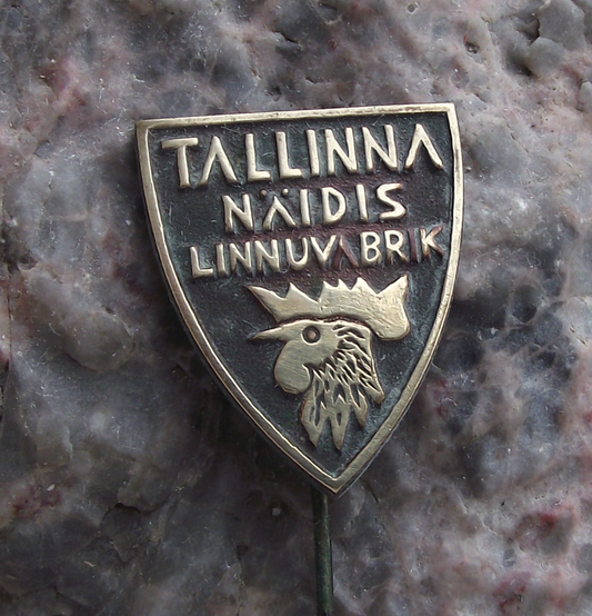 Vintage Tallinn Estonia Cockerel Rooster Poultry Supplier Pin Badge