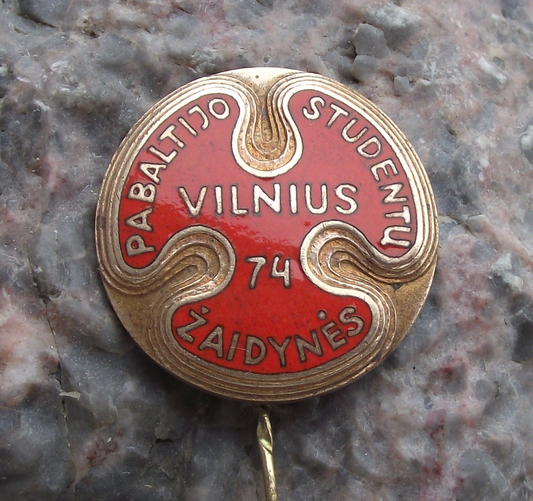 1974 Lithuania Vilnius Baltic Student Games Pin Badge