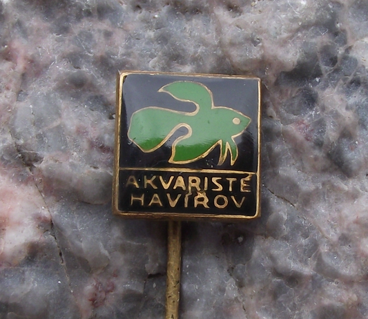 Vintage Tropical Aquarium Club Havirov Siamese Fighting Fish Pin Badge