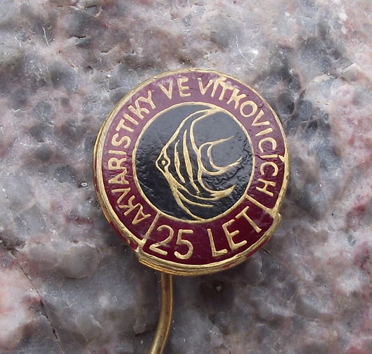 Vintage Aquarium Tropical Fish Club Vitkovice Czechoslovakia Anniversary Pin Badge