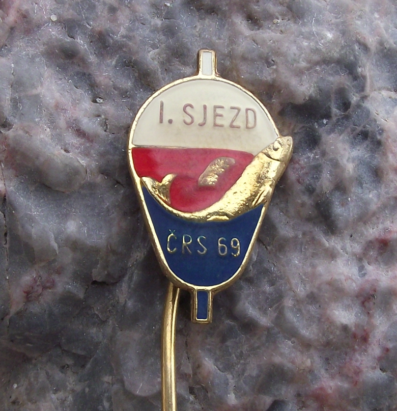 1969 Czechoslovakia Angling Fishing Association 1st National Congress Pin Badge