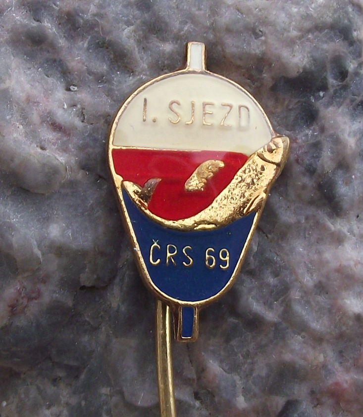 1969 Czechoslovakia Angling Fishing Association 1st National Congress Pin Badge