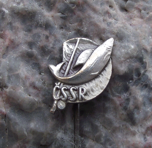 Vintage Czechoslovakia Fishing Association Members Pin Badge