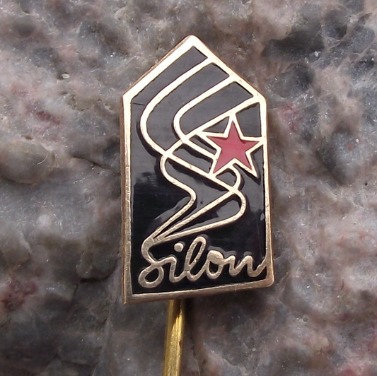 Vintage Silon NYLON Fishing Line Maker Czechoslovakia Fishing Pin Badge