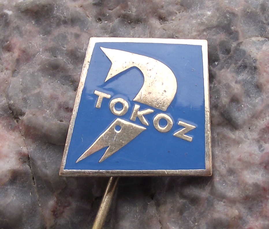 Vintage Tokoz Fishing Reels Marlin Swordfish Logo Fish Pin Badge