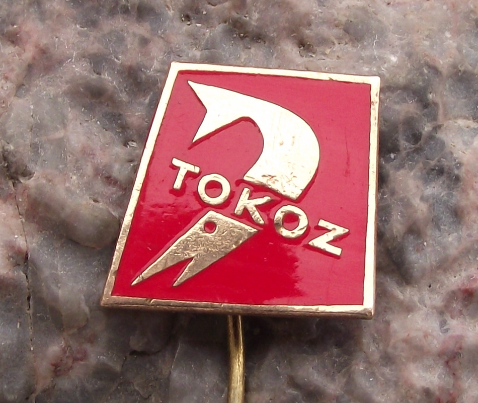 Vintage Tokoz Fishing Reels Marlin Swordfish Logo Fish Pin Badge