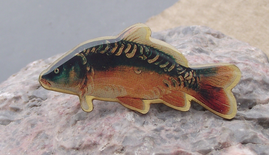 Vintage Carp Fishing Fish Brooch Pin Badge