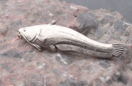 Vintage Giant Catfish Fishing River Angling Fish Brooch Pin Badge