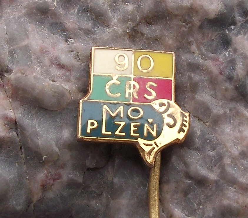 1980 Plzen Czechoslovakia Fishing Association 90th Anniversary Angling Pin Badge