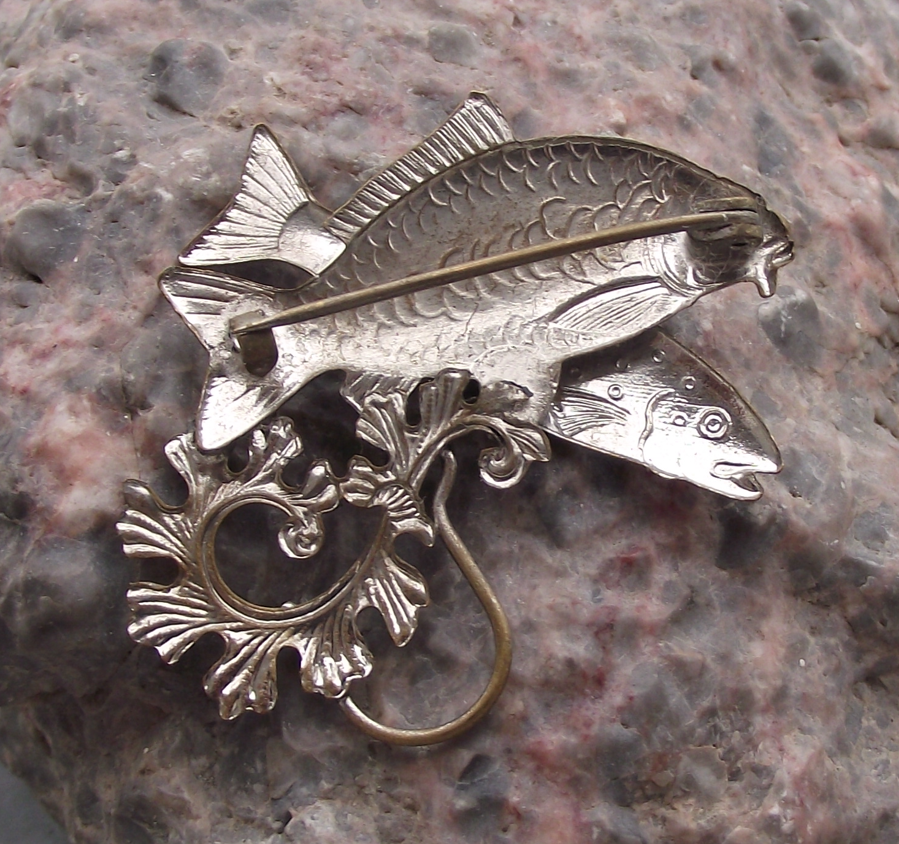 Vintage Czechoslovakia Carp Fish Hook Trout Fishing Angling Pin Badge