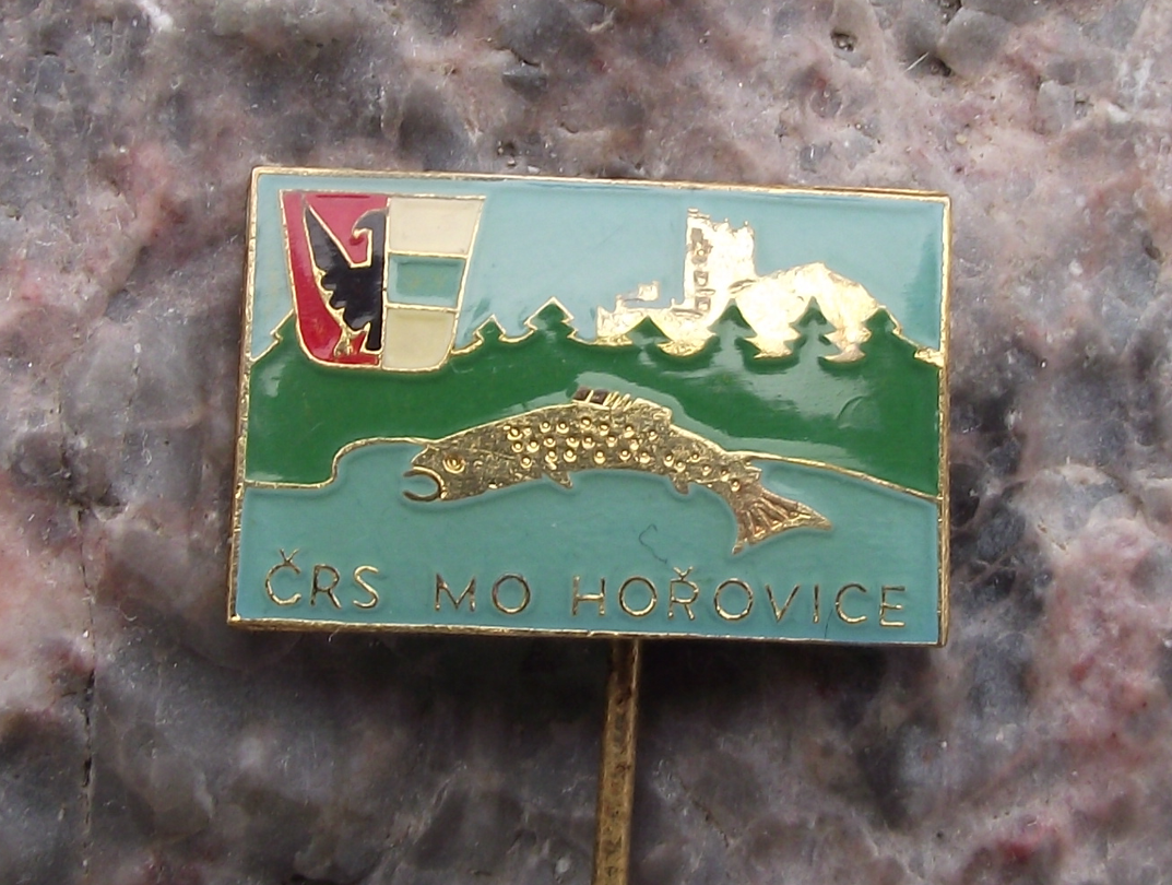 Vintage Horovice Czechoslovakia Fishing Association Angling Pin Badge