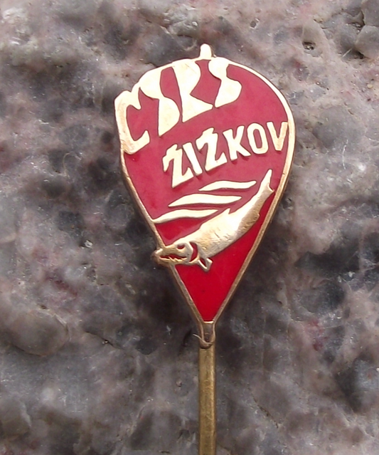 Vintage Zizkov Prague Czechoslovakia Fishing Association Pike Pin Badge