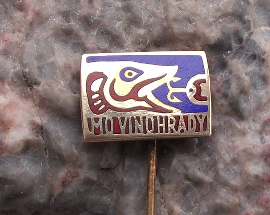 Vintage Vinohrady Prague Czechoslovakia Fishing Association Pike Pin Badge