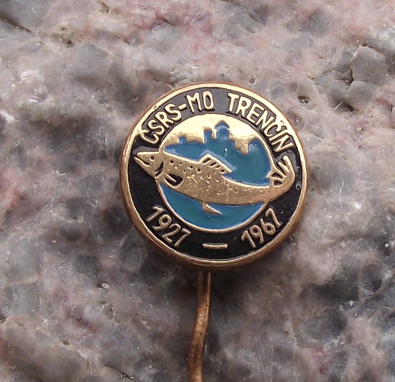 1967 Trencin Czechoslovakia Fishing Association 40th Anniversary Pin Badge