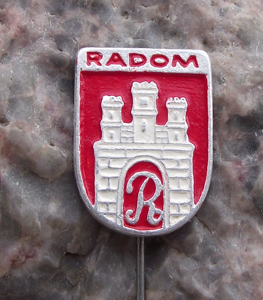 Vintage Poland Heraldic Polish City Town Crest Radom Pin Badge