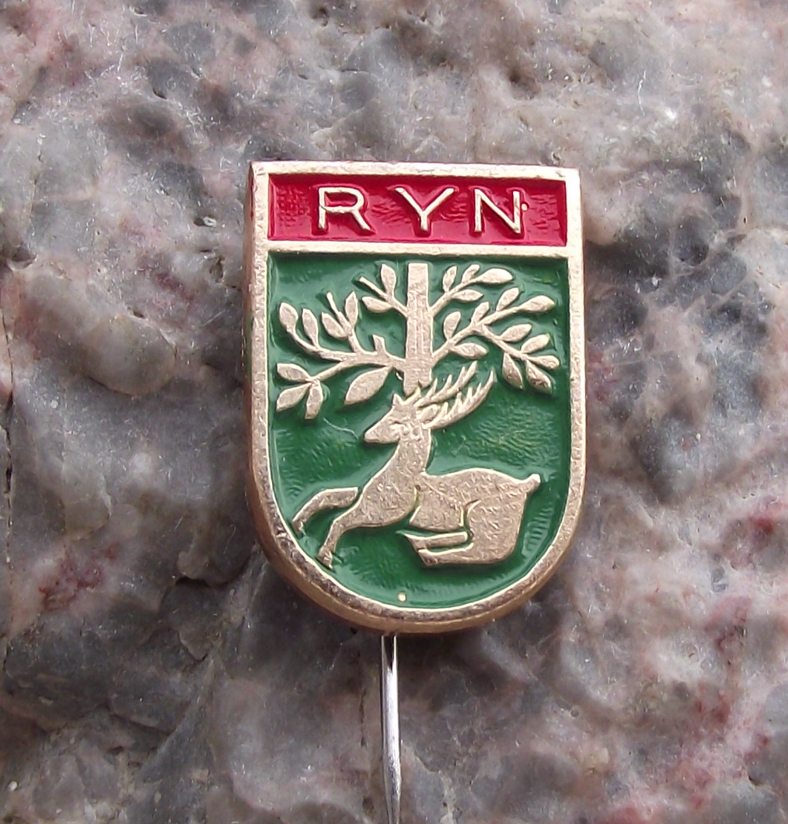 Vintage Poland Heraldic Polish City Town Crest Ryn Pin Badge