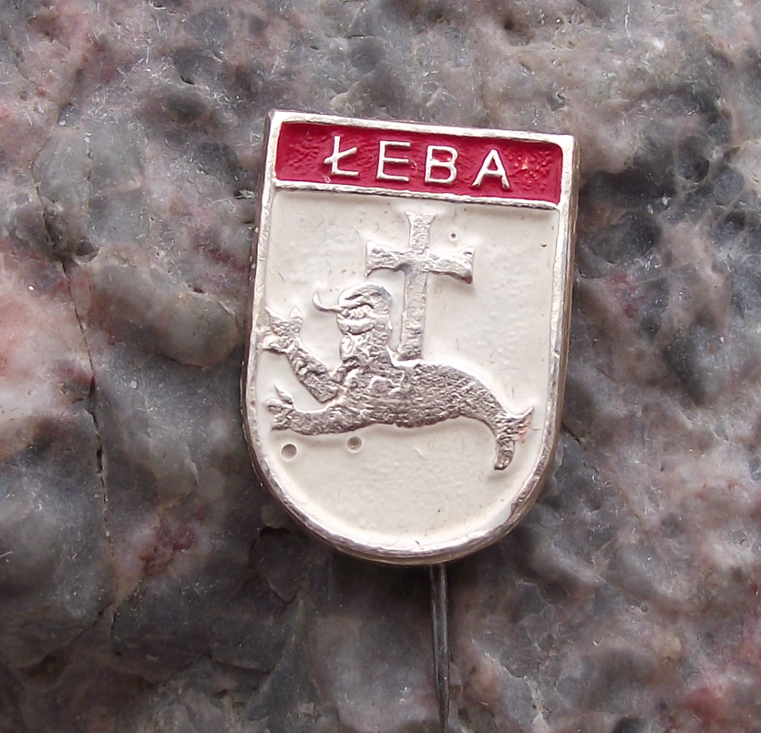 Vintage Poland Heraldic Polish City Town Crest Leba Pin Badge