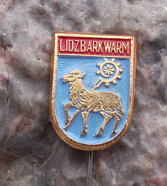 Vintage Poland Heraldic Polish City Town Crest Lidzbarkwarm Pin Badge