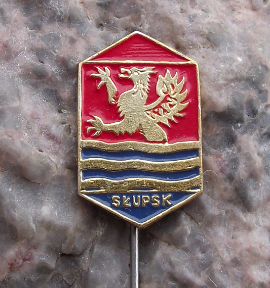 Vintage Poland Heraldic Polish City Town Crest Slupsk Pin Badge