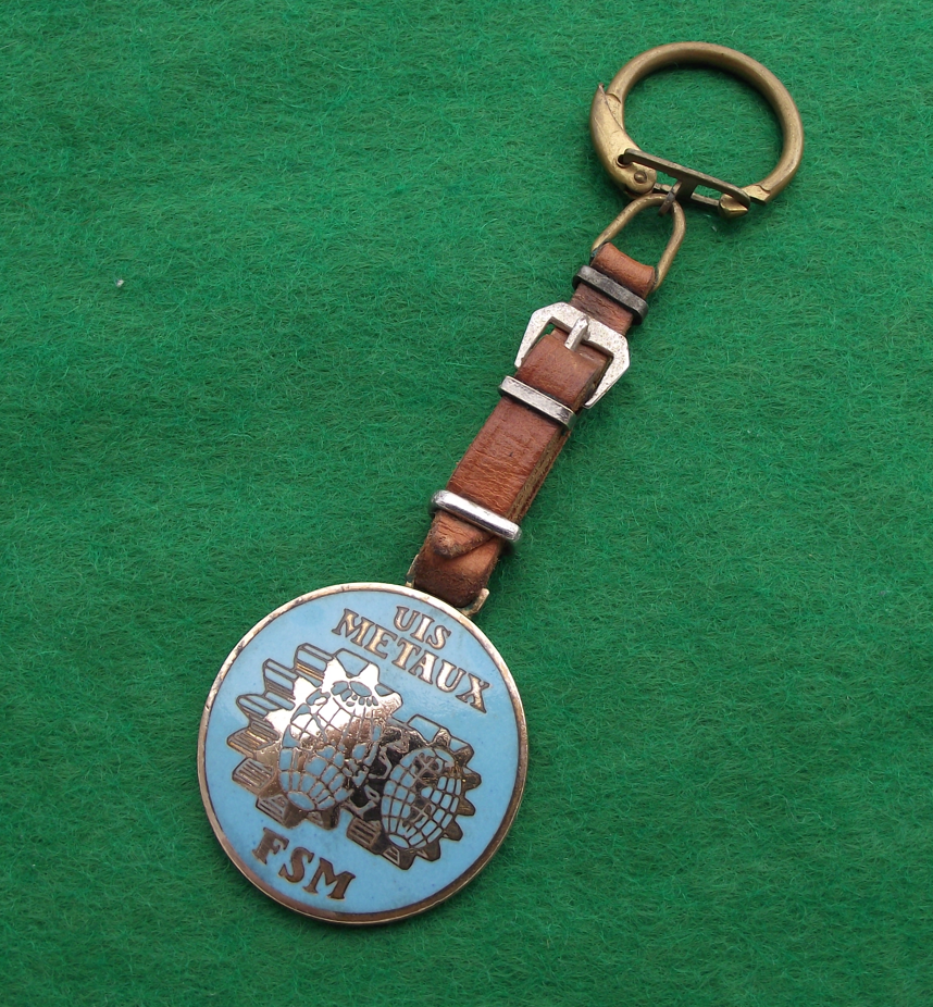 1958 UIS FSM Metaux 3rd International Conference Trade Union Keychain