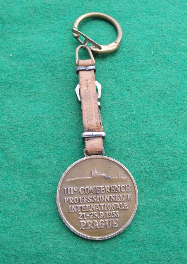 1958 UIS FSM Metaux 3rd International Conference Trade Union Keychain