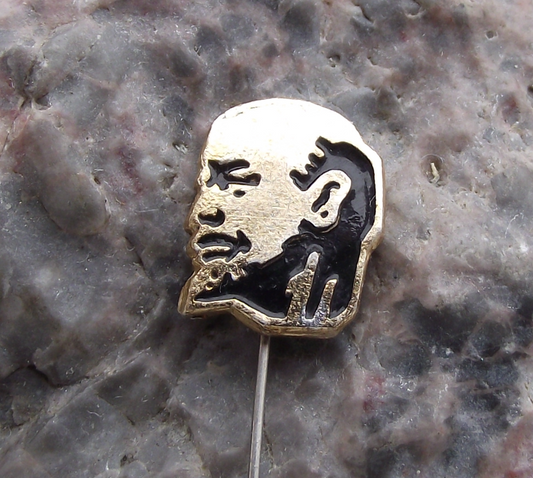 Vintage Lenin Head Bust Profile Communist Leader Soviet Union Pin Badge