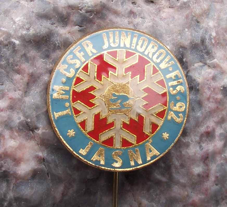 1992 FIS 1st CSFR Junior Ski Skiing Championships Pin Badge