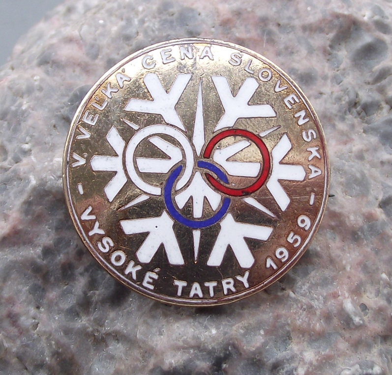 1959 Slovakia V 5th Grand Prix Skiing Ski Race Vysoke Tatry Pin Badge