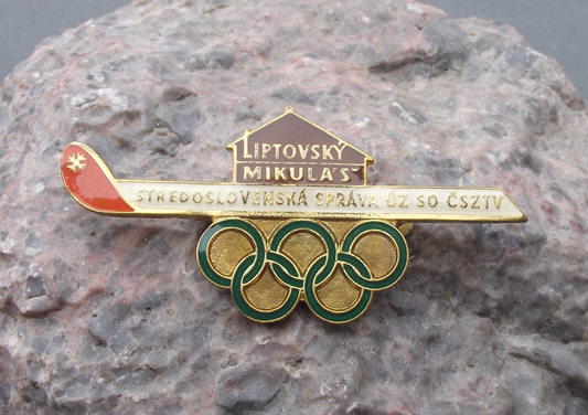 Vintage CSTV Administration Slovakia Liptovsky Mikulas Skiing Olympic Pin Badge