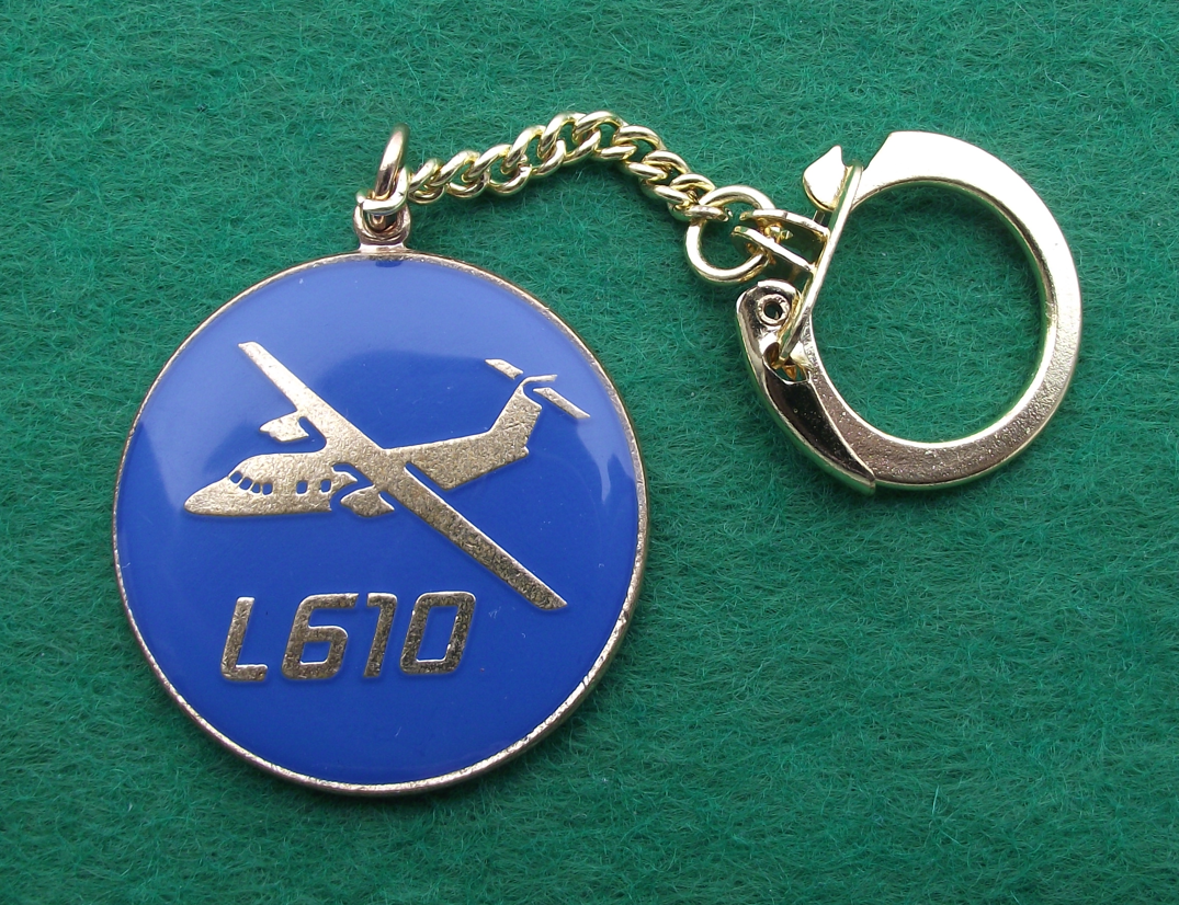 Vintage LET Aviation L-610 L610 Passenger Aircraft Omnipol Keychain Keyring