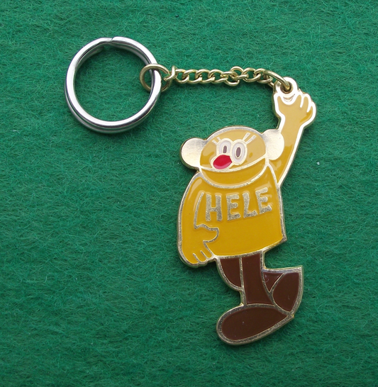 Vintage Yellow Hele Studio Kamarad  Czech Television Character Keychain Key Ring