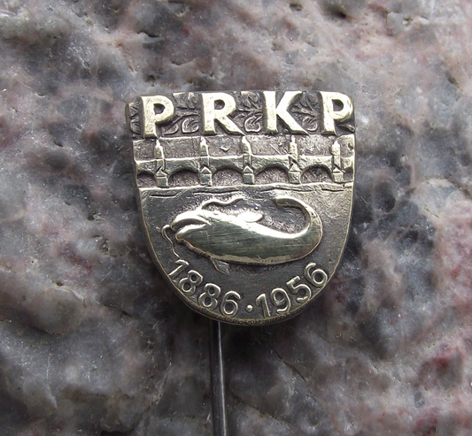 1956 Prague Fishing Association PRKP 70th Anniversary Pin Badge