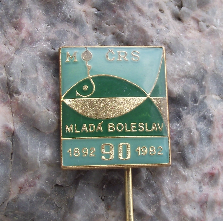 1982 Mlada Boleslav Czech Fishing Association CRS 90th Anniversary Pin Badge