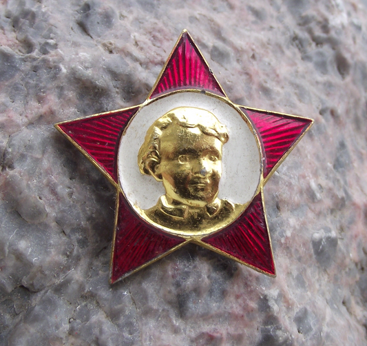 Vintage Little Octobrist Young Lenin Red Star Pioneer Youth Movement Pin Badge