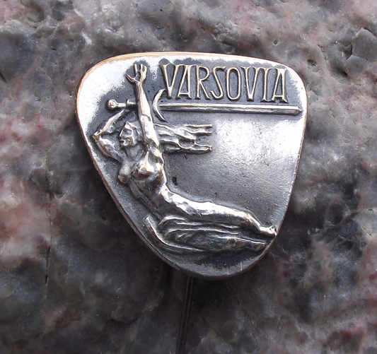 Vintage Poland Nike Monument Statue Varsovia Symbol Polish Pin Badge