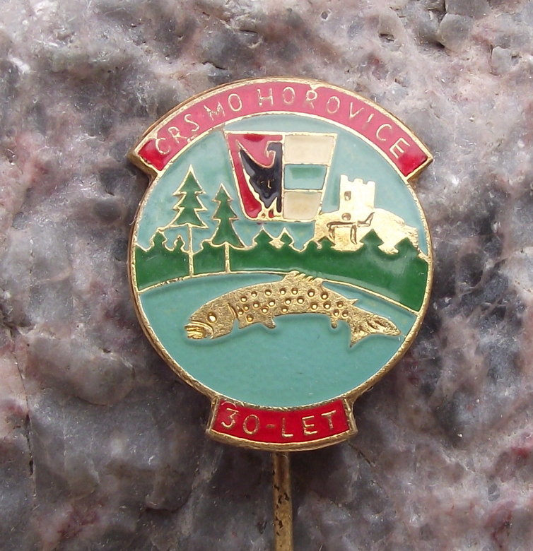 Vintage Horovice Czech Fishing Association CRS 30th Anniversary Pin Badge