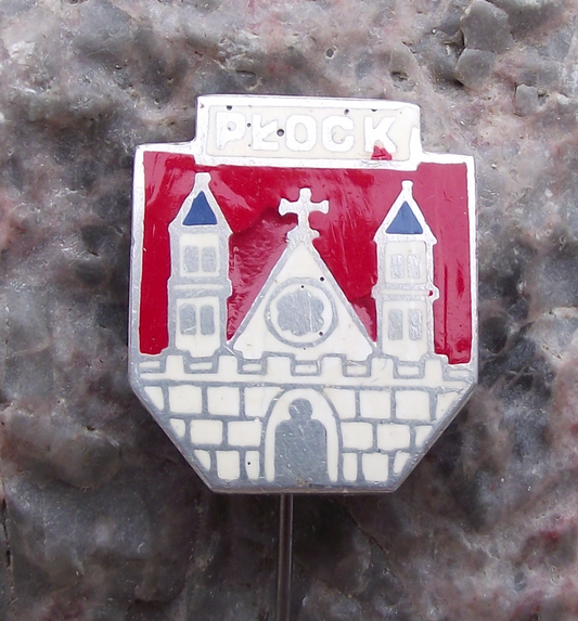 Vintage Polish Coat of Arms Plock Enamel Pin Badge