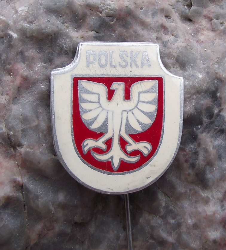 Vintage Polish Coat of Arms Polska Eagle Enamel Pin Badge