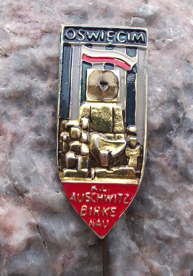 Vintage Auschwitz Birkenau Concentration Camp Polish Memorial Pin Badge