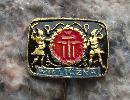 Vintage Polish Coat of Arms Wieliczka Official Heraldic Crest of Poland Pin Badge