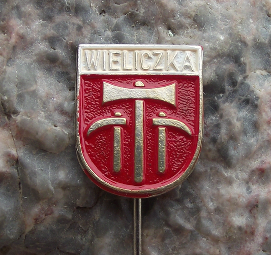 Vintage Polish Coat of Arms Wieliczka Poland Official Town Crest Pin Badge