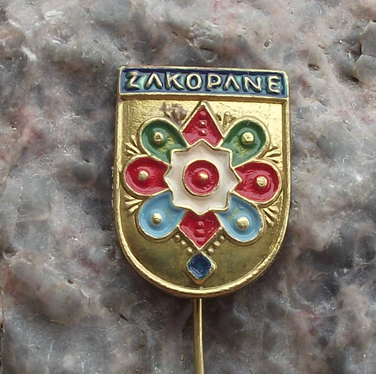 Vintage Old Polish Coat of Arms Zakopane Official Heraldic Crest of Poland Pin Badge