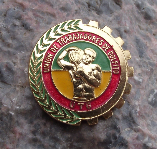 Vintage Costa Rica UTG Trade Union of Workers Banana Pin Badge