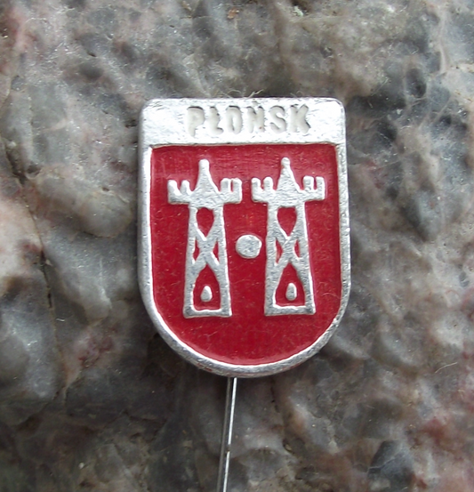 Vintage Plonsk Heraldic Crest Polish City Town Poland Pin Badge