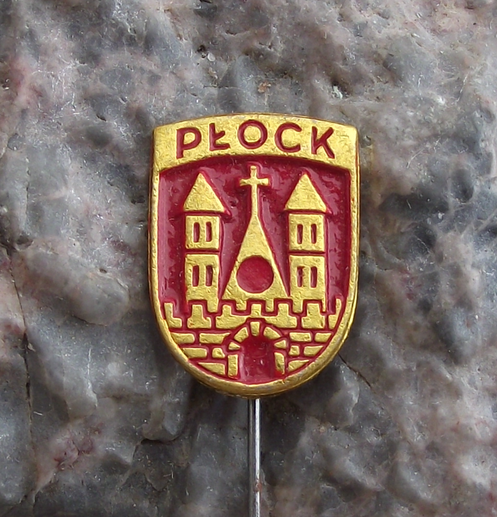 Vintage Plock Heraldic Crest Polish City Town Poland Pin Badge