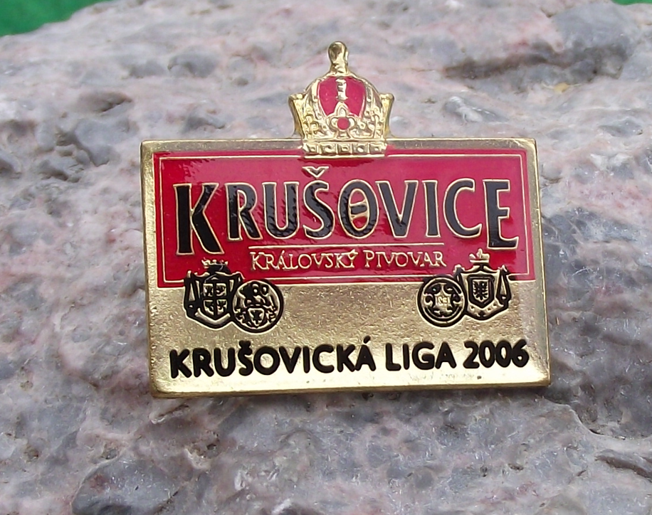 2006 Krusovice Pivovar Brewery Czech Lager Beer Advertising Logo Pin Badge