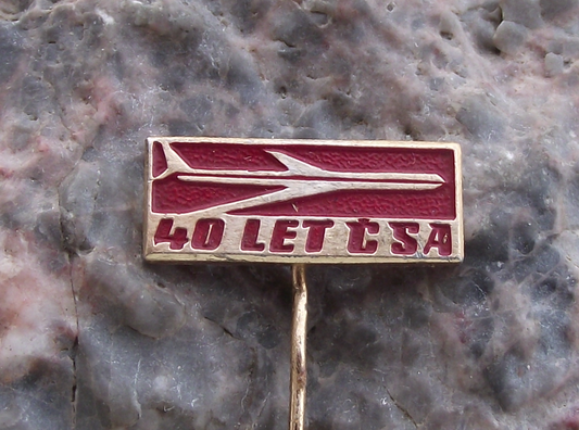 1963 CSA Czechoslovakia Czech Airlines 40th Anniversary Pin Badge