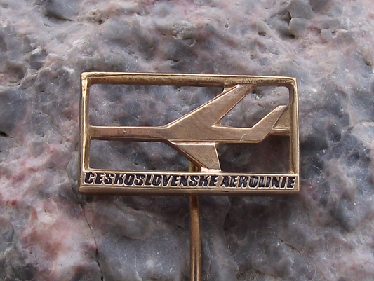 Vintage 1970's CSA Czech Airlines Aircraft Logo Aviation Pin Badge